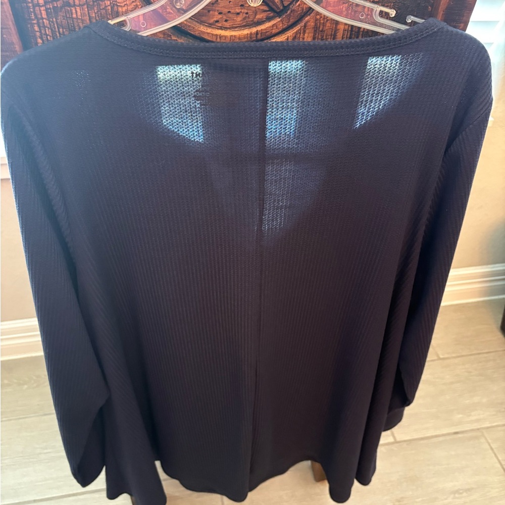 Lane Bryant Navy Blue Ribbed Top - Picture 5 of 5